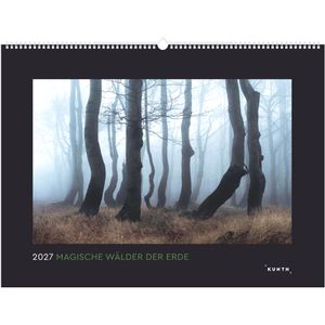 Kunth Bildkalender 761531, Magische Wälder der Erde, Jahr 2027, Motiv: Landschaftsbilder, Spiralkalender 60 x 45cm