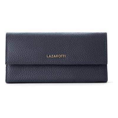 Geldbörse LAZAROTTI "Bologna Leather Geldbörse Leder 19 cm", Damen, blau (dunkelblau), Leder, Kleinlederwaren