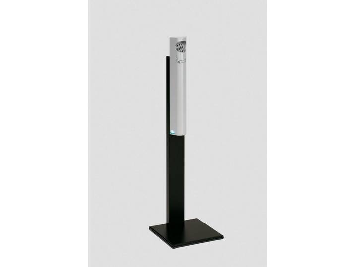 PROREGAL® Aschenbecher Praktischer Wandascher Abstreifblech Standfuß 3,5L 125x31x31cm Silber