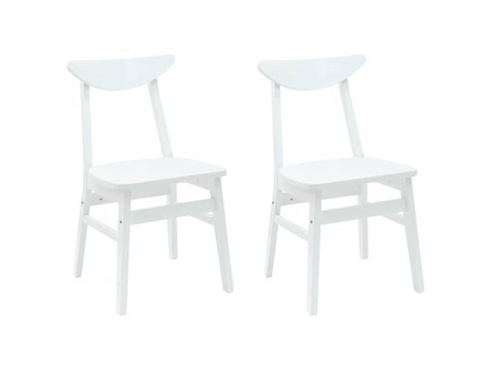 POUFGDR Esszimmerstühle, 2 Stück, Massivholz, Gummi, Weiß Stabile quadratische Füße, feine Verarbeitung, modernes und elegantes Design, einfache Reinigung mit Schwamm
