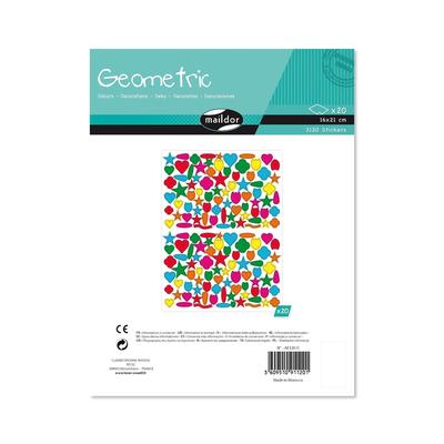 Maildor Geometrisch, 20 Stickerbogen 16x21cm, Verzierungen - Mehrfarbig AE120O