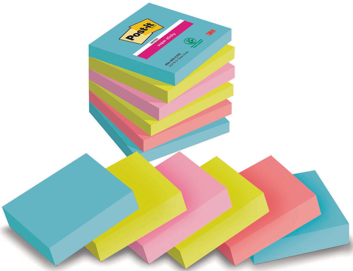 Post-it® Super Sticky Cosmic Haftnotizen 7,6 x 7,6 cm 7100263206