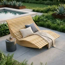 HOME DELUXE Wellenholzliege WOLGA - 120 cm