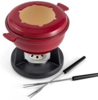 Swissmar Lucerne Red 3-in-1 Cast Iron Fondue Set