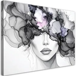 LEINWANDBILD Frau mit Blumen auf dem Kopf 60x40cm