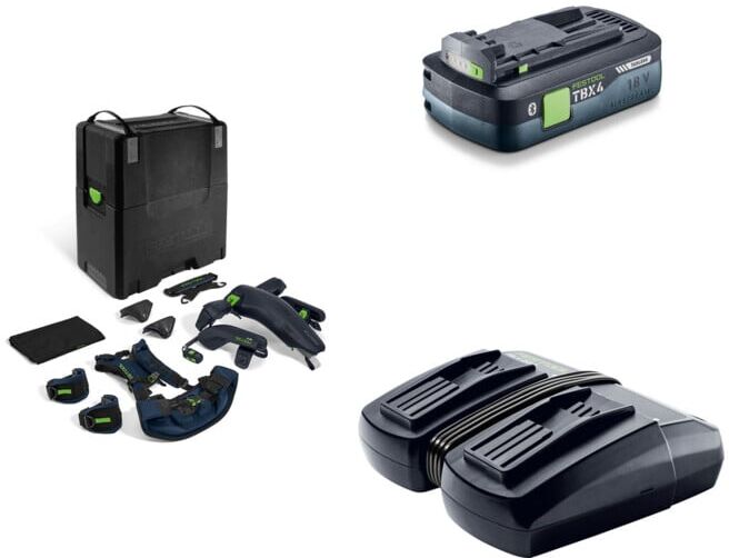 Set Festool Exoskelett EXO 18-Basic ExoActive + Tabless Akkupack BP 18 TBX 4 C-ASI + Schnellladegerät TCL 6 DUO