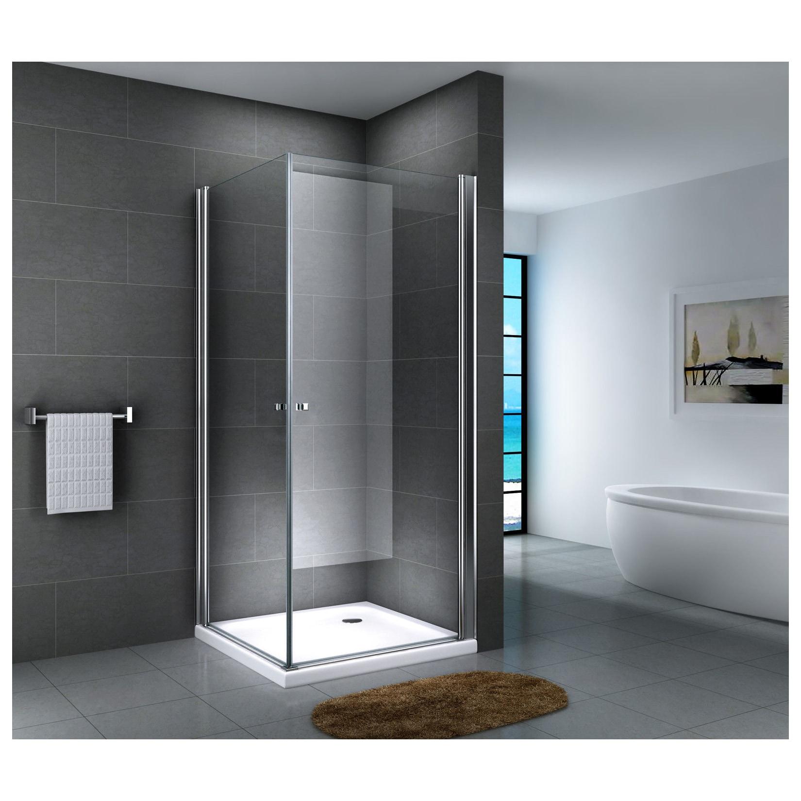 Fa-Bausysteme Glasdusche Aller Streifen 100 x 100 cm ohne Wanne