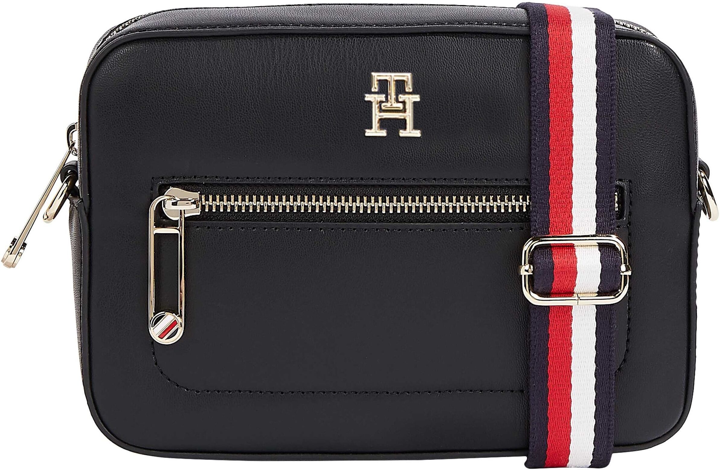 Mini Bag TOMMY HILFIGER "ICONIC TOMMY CAMERA BAG CORP", Damen, Gr. B/H/T: 20cm x 14cm x 7cm, blau (space blau), Lederimitat, Taschen Mini Bag, im kleinen Format space blau B/H/T: 20cm x 14cm x 7cm