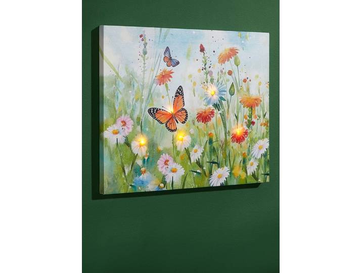 LED-Leinwandbild auf Holzrahmen, Bunt