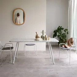 Rechteckiger Tisch aus Premium-Terrazzo und Metall 160 cm Elio green