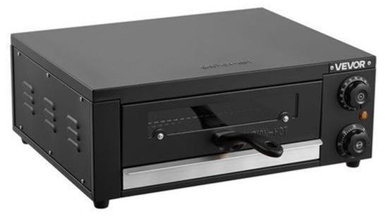 Elektrischer Pizzaofen, 1450 W - 30 cm, Tischmodell - Temperaturregelung von 25-300 °C - Mit Timer und Grillrost - Für Küche und Gastronomie