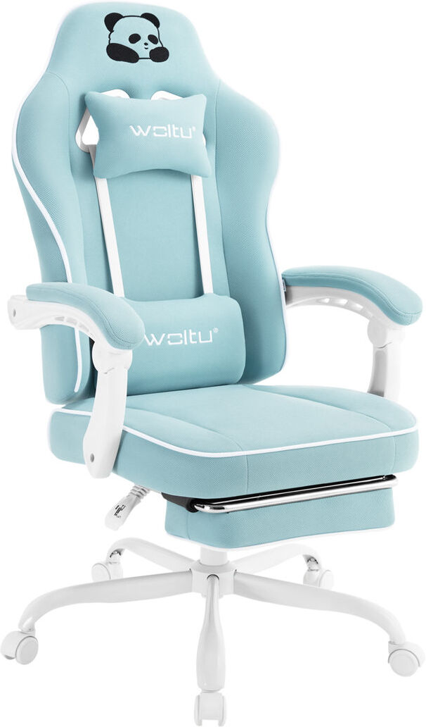 17 Stories Gaming Chair With Pocket Spring Cushion, Gaming Armchair 150 Kg Load Capacity, Ergonomic Swivel Chair, Gamer Chair With Head Cushion, Lumbar Cushion, Blue 125.5cm H X 70cm W X 70cm D