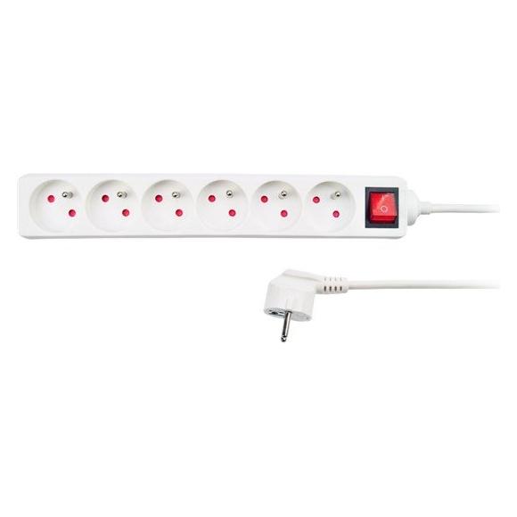 Olight Solight extension cord, 6 sockets, white, switch, 2m (2 m) (8595092107970)