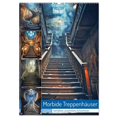 Morbide Treppenhäuser (Wandkalender 2026 DIN A2 hoch), CALVENDO Monatskalender