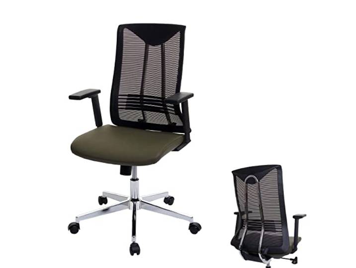 Mendler Bürostuhl HWC-J53 ergonomisch Kunstleder - olivgrün