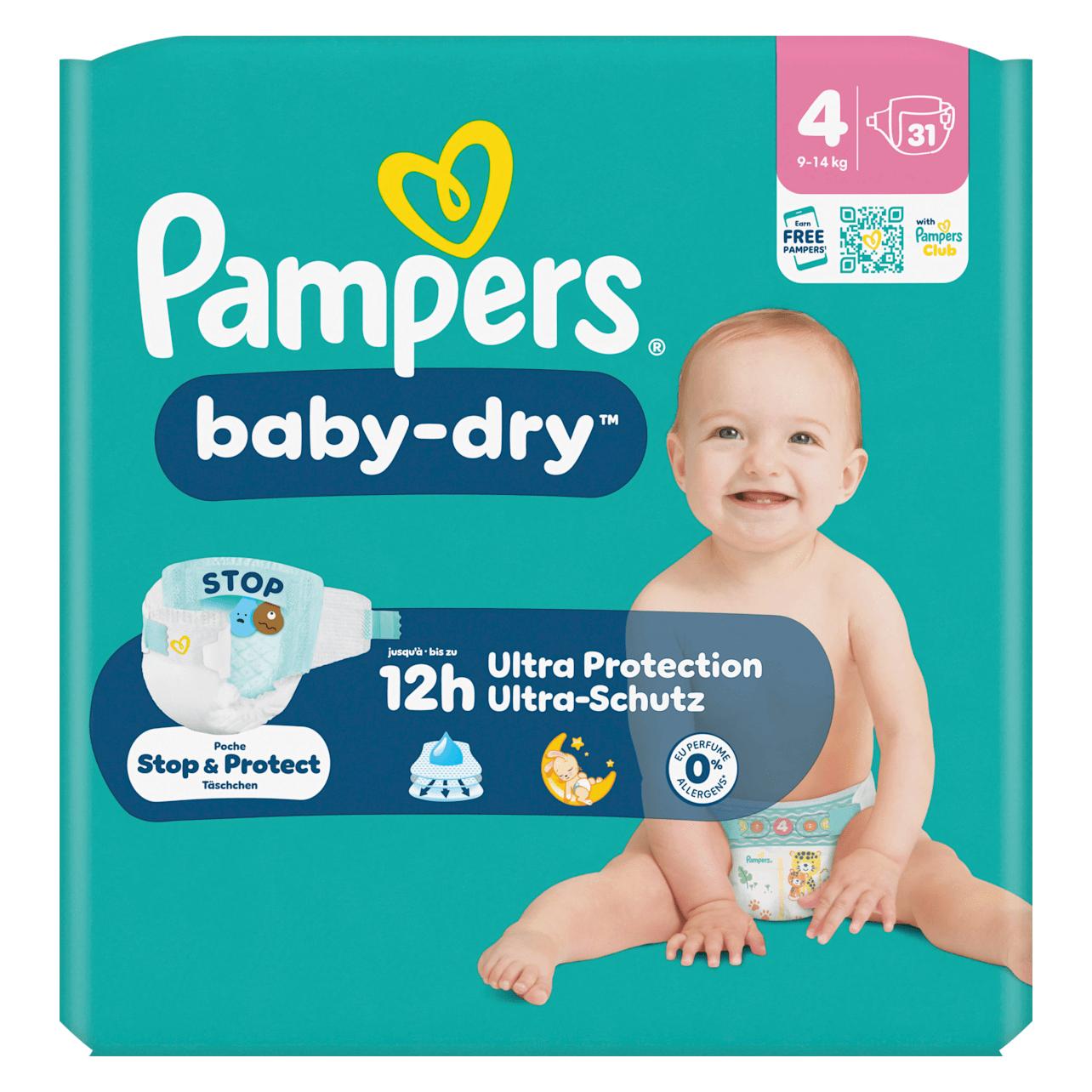 Pampers Baby Dry Gr.4 Maxi 9-14kg Windeln Single Pack 31 Stück (Gr. 4, 31 Stk.) (66627686)