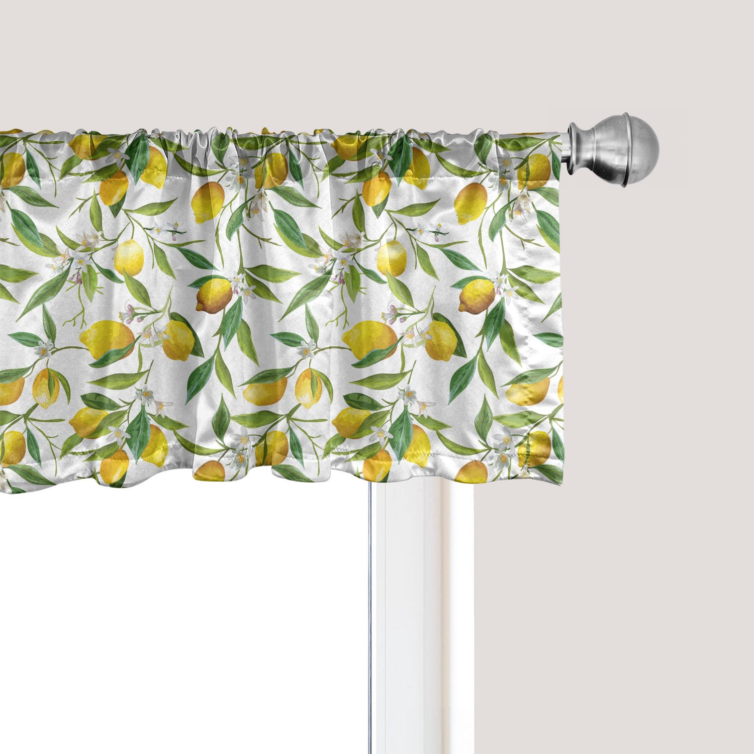 ABAKUHAUS Natuur Gordijnvalletje Varen Groen, 137 x 30 cm