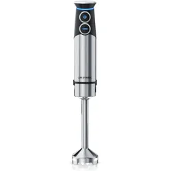 Arendo Stabmixer Edelstahl, 1500 W, elektrischer Pürierstab, stufenlose Geschwindigkeit + Turbotaste, Stabmixer, Silber
