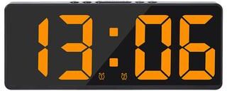 Inspire Daily Merch Creative Clock, LED Bedside Clock, Colorful Luminous, Temperature Calendar, Alarm Clock, Simple Home Decorations orange