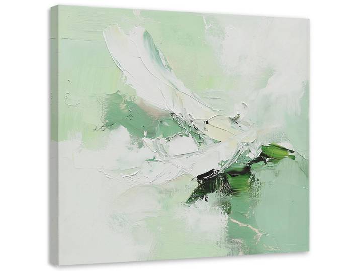 Feeby Wandbild abstraktes pastell mintgrün, Grün, Abstrakt, Rechteckig, 50x50 cm, Bilder & Rahmen, Bilder, Leinwandbilder