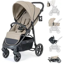 BabyGo, Kinderwagen, Evolution 3in1 Kombikinderwagen inkl. Babyschale, beige (0 Monate - 4 Jahre)