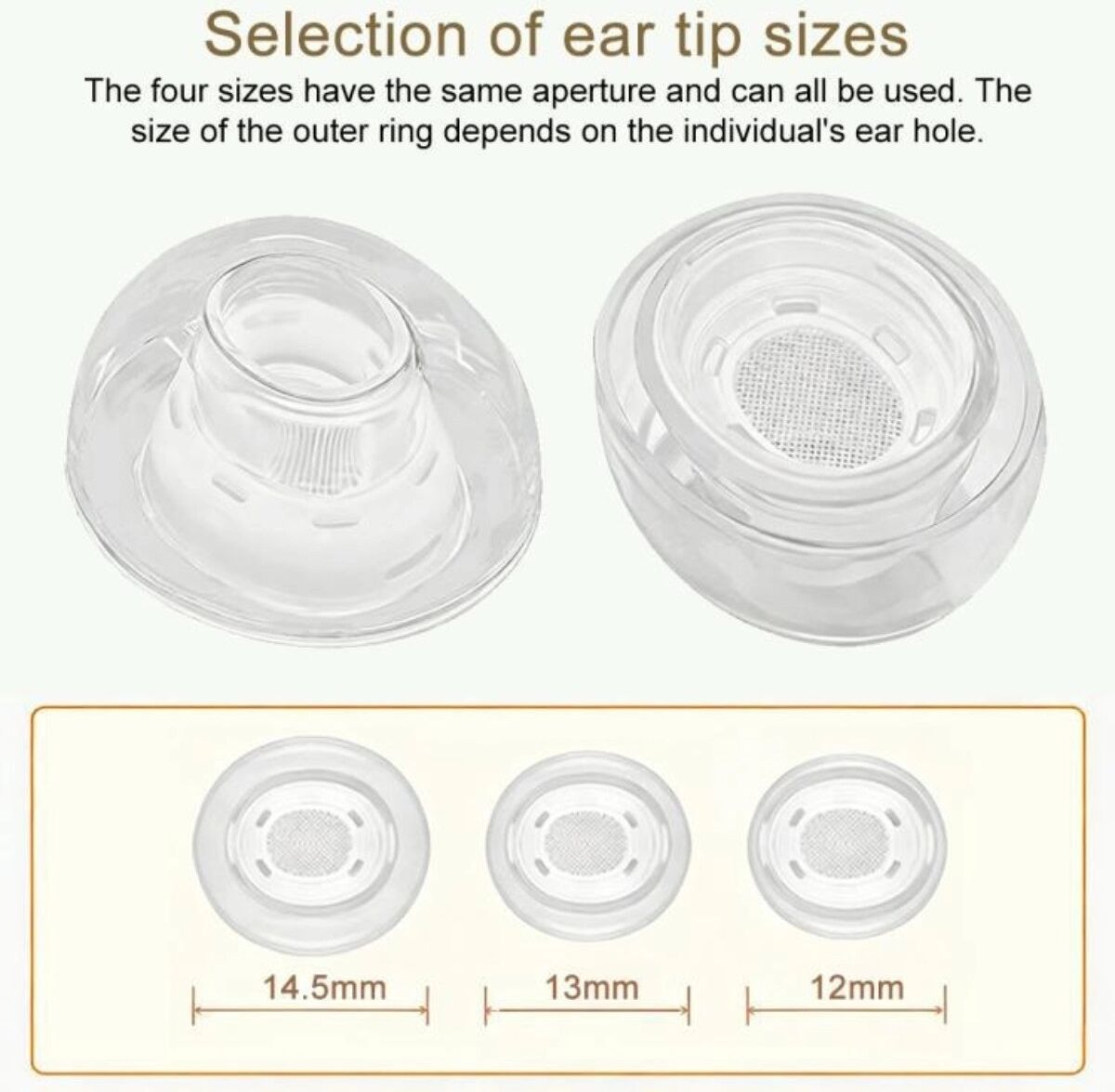 INF Flüssigsilikon Ersatz-Ohrstöpsel-Set, kompatibel mit AirPods Pro 1 / 2 — Transparent, ergonomische geräuschisolierende