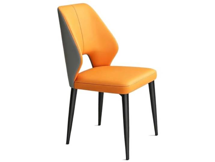 FCZVWPR Beistellstühle for Das Esszimmer, Moderne, Armlose Küchenstühle Mit Gepolsterte Esszimmerstühle, Beine Aus Kohlenstoffstahl, For Esszimmer-Apartment(Bright Orange)