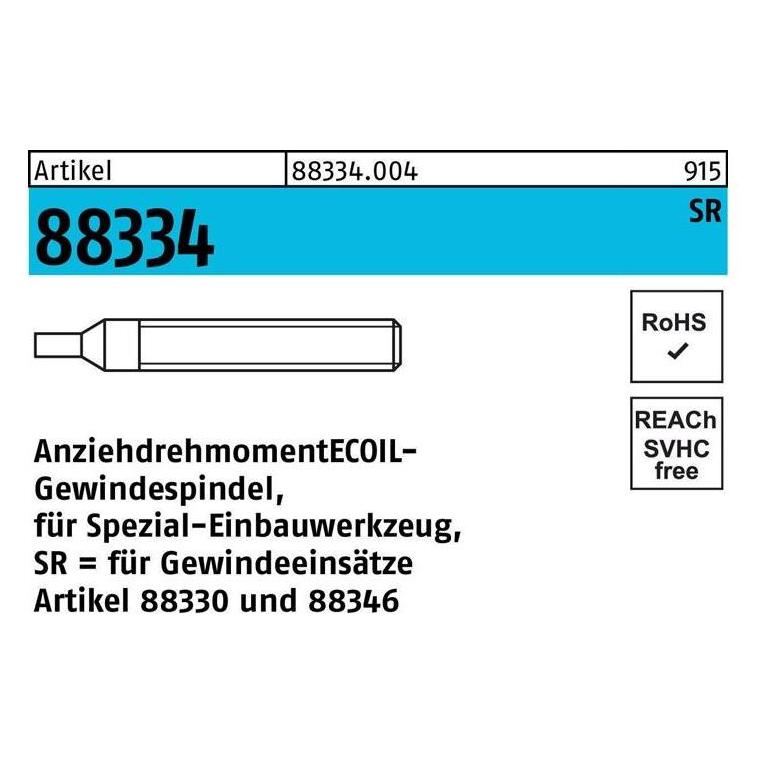 Amecoil Gewindespindel R 88334 f.Einbauwerkzeug SR M 12 / Nr.2 Stahl (883340040120000)