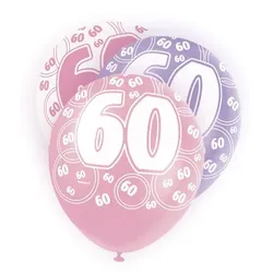 60. Geburtstag | 6 Luftballons pink