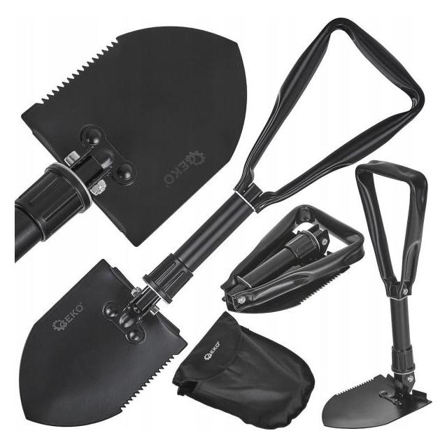 GEKO Saperka składana 2w1 taktyczna BLACK SURVIVAL SERIES (40) (5901477193583)