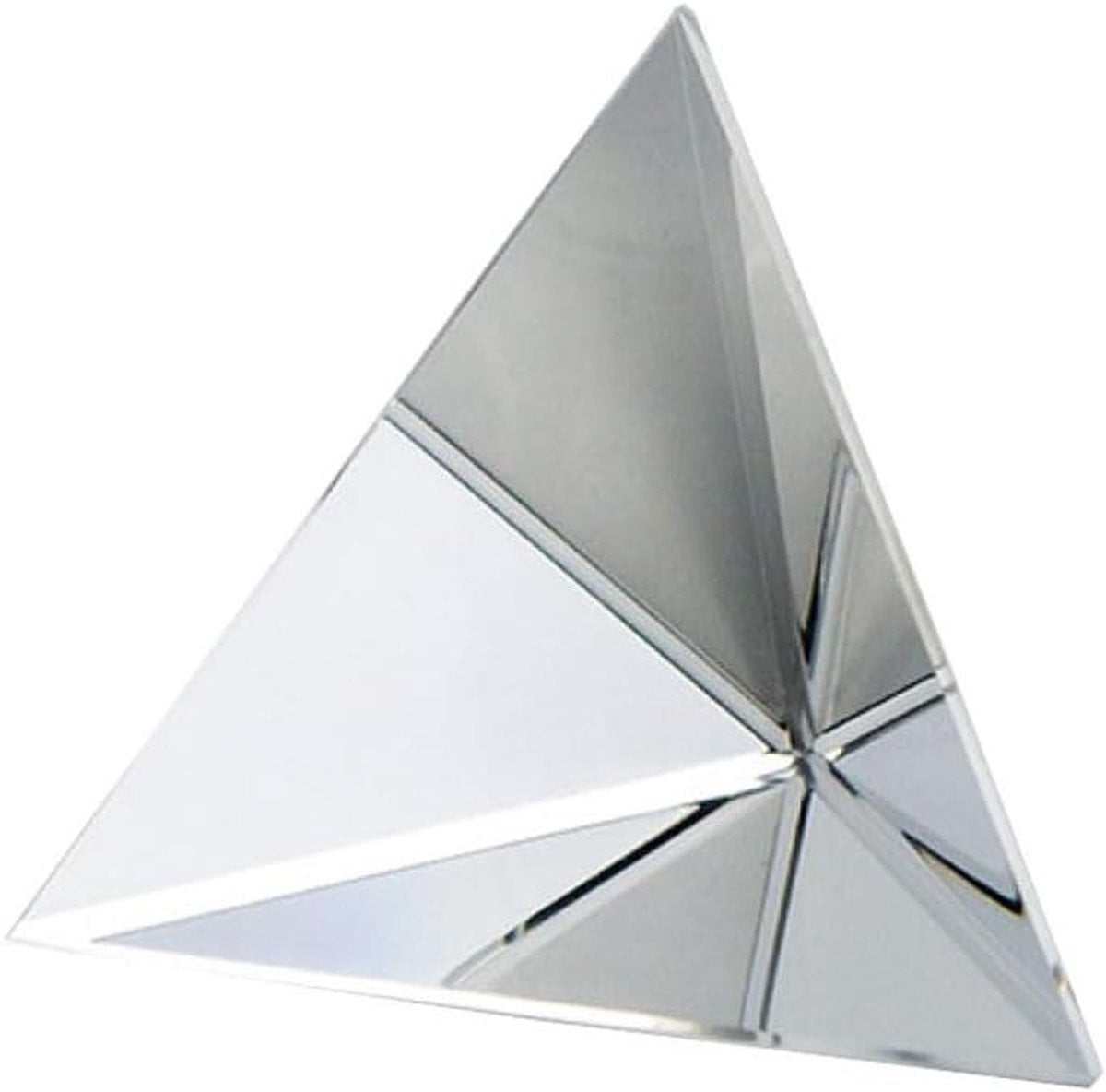 Kleurrijk Glazen Piramide Ornament - Handgemaakt Kristallen Decoratie voor op je Bureau