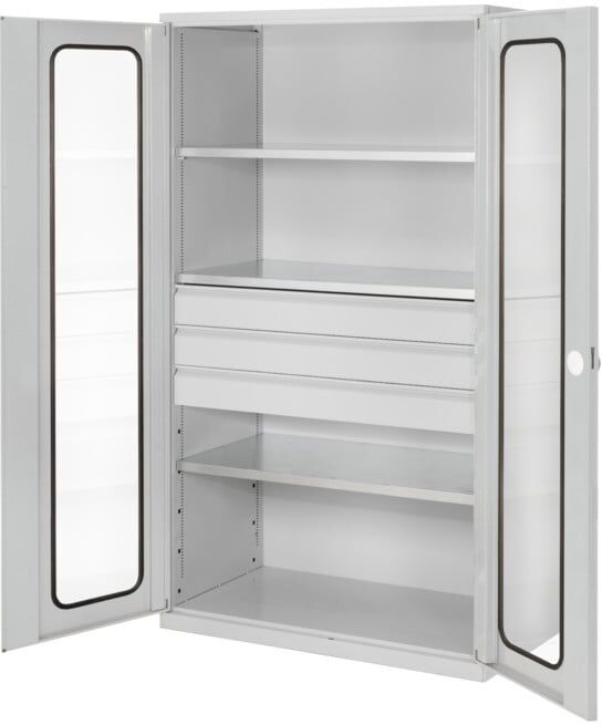 Kappes Großvolumenschrank RasterPlan RAL 7035 Sichtfenster Ausstattung 4 (1785.03.5013)