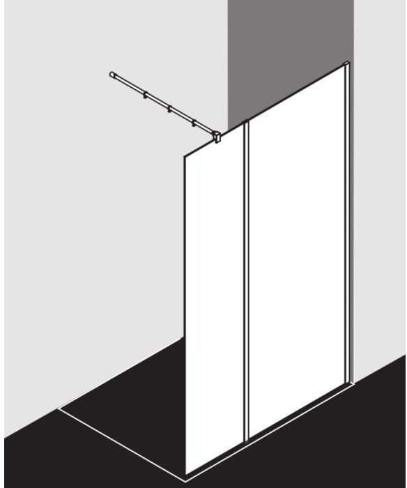 Kermi Walk-In XB Festfeld WIH XBWIH05020VPK 50x200cm, in Flucht zur Kombination mit Glasanlage