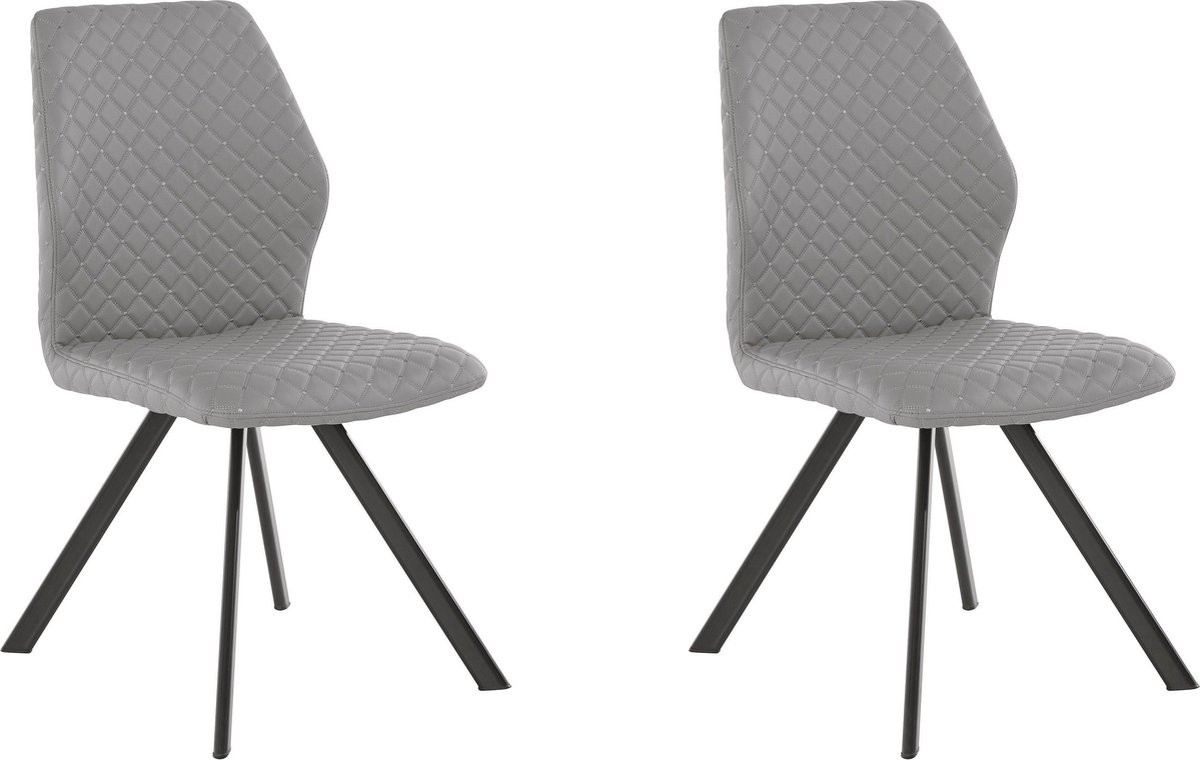 Isobel Eetkamerstoelen - 2 stuks - Grijs PU