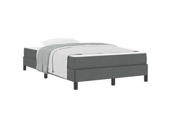 PUGYNBK Boxspringbett, Grau, 120 x 190 cm, Stoff Lattenrost mit Taschenfederkernen, Holzrahmen und Metall, minimalistisches Design