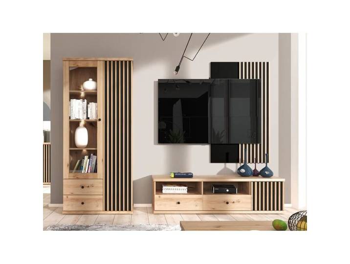 Rangement de salon - Rangement de salon Stanton H111 431463 - Noir - 247x191x41cm