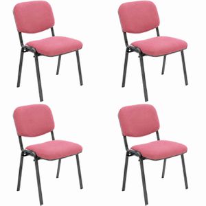 Böttcher-AG Besucherstuhl Premium, stapelbar, Vierfußstuhl, Stoff, rot, 4 Stück