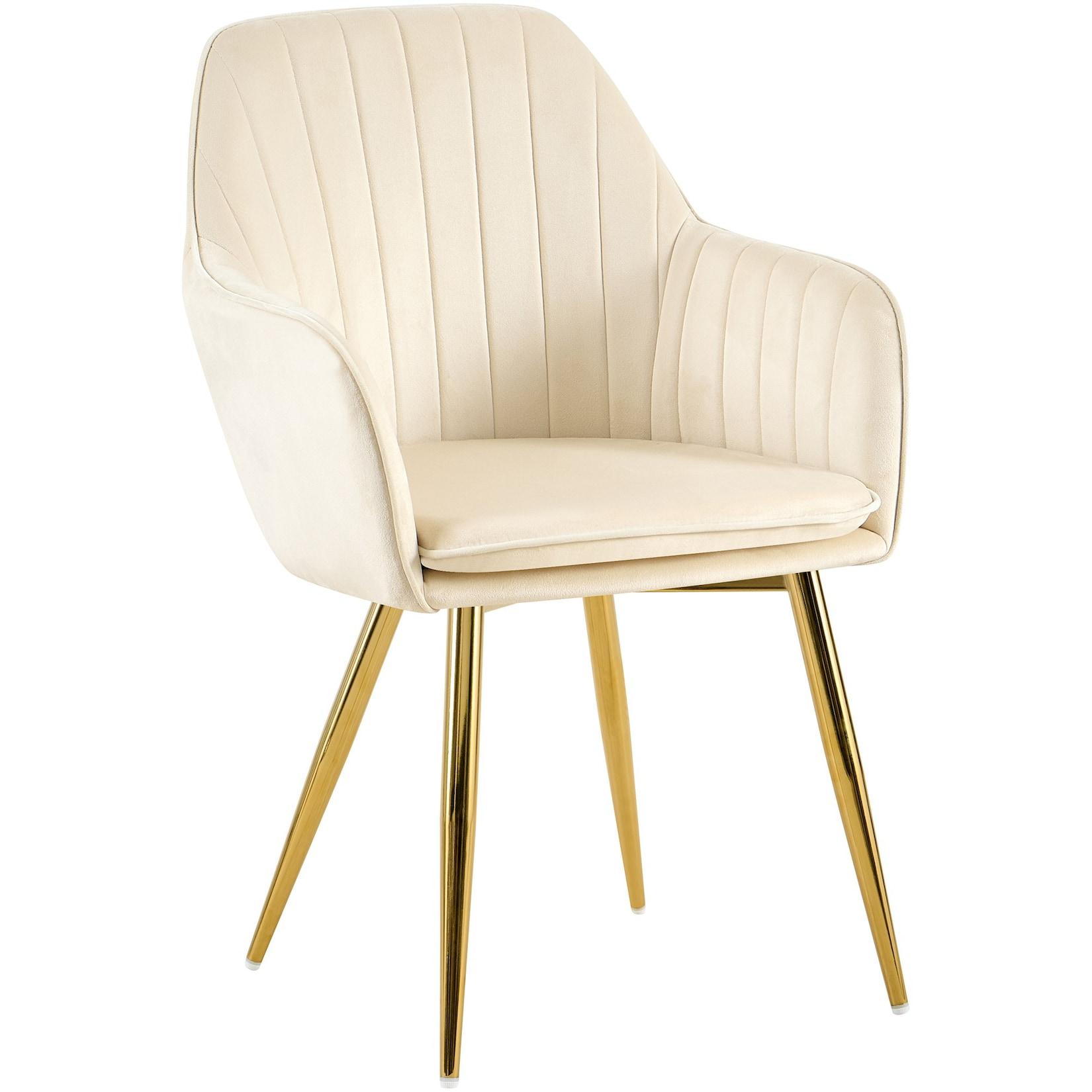 CLP Esszimmerstuhl Cheryl Samt gold Farbe: creme, Gestell Farbe: gold