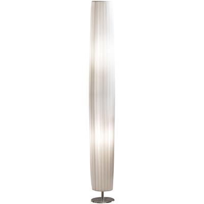 SALESFEVER Stehlampe "Oliver", weiß (weiß, edelstahlfarben), 2, Ø 14cm H: 120cm, 1 Stk., Leuchten, Plissee Lampenschirm, verchromtes Metall, Stehlampe