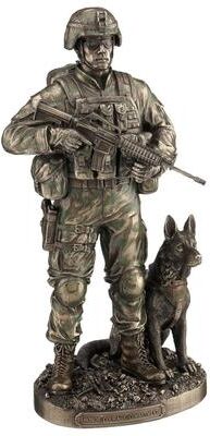 Veronese Design 11.34 in H Honor Courage Commitment Us Army and Dog Poly Resin