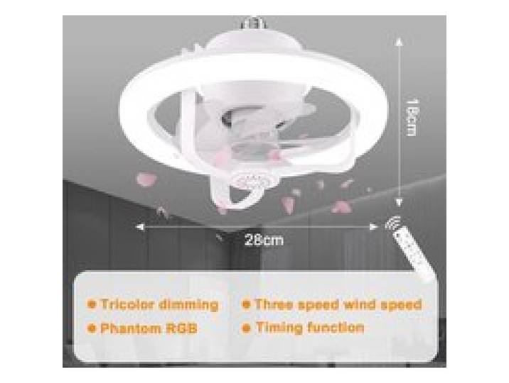 Ventilateur de plafond - MOOHOP - E27 - 50W - Télécommande - 3 vitesses - RVB