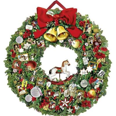Wand-Adventskalender – Festlicher Weihnachtskranz