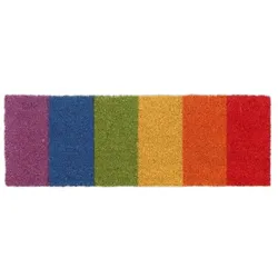 Relaxdays Kokos Fußmatte Regenbogen Gelb,Grün,Rot