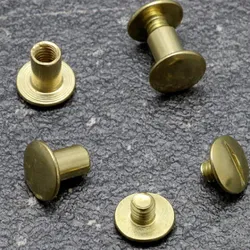 100 Buchschrauben, Messing Hülse glatt, Schraube geschlitzt | 9 mm, Metall, gold