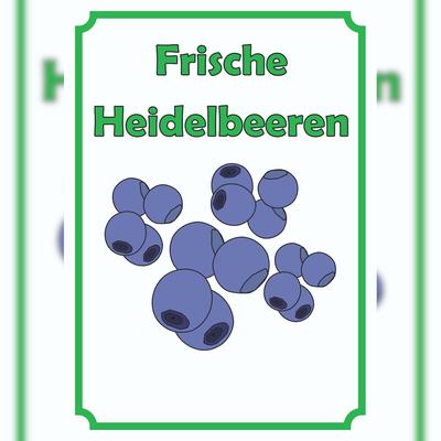 HB-Druck Frische Heidelbeeren Schild Hochkant A0 (841x1189mm)