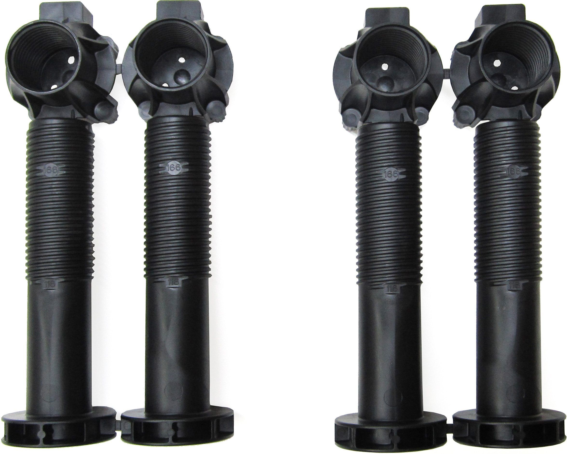 Möbelfuss OPTIFIT, schwarz, B:5cm H:16,6cm T:5cm, Kunststoff, Möbelfüsse, Möbelfuss schwarz B/H/T: 5cm x 16,6cm x 5cm