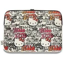 Hello Kitty Sleeve HKCSZPDGPTE 14" beżowy/beige Zip PU Tags Graffiti (14", Apple), Notebooktasche, Beige