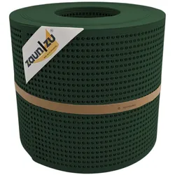 zaun zu® Sichtschutzstreifen Rille Gelocht 30 Prozent PP Streifen Tannengrün 26m