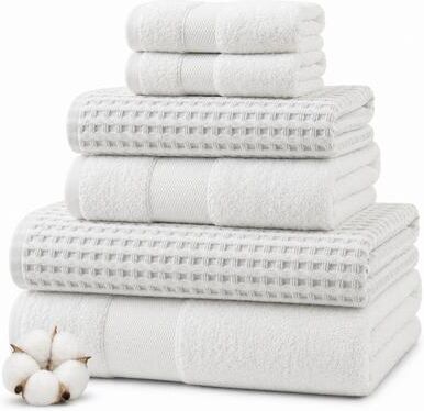 Modern Threads 6-Piece Yarn Dyed Cobblestone Jacquard Towel Set