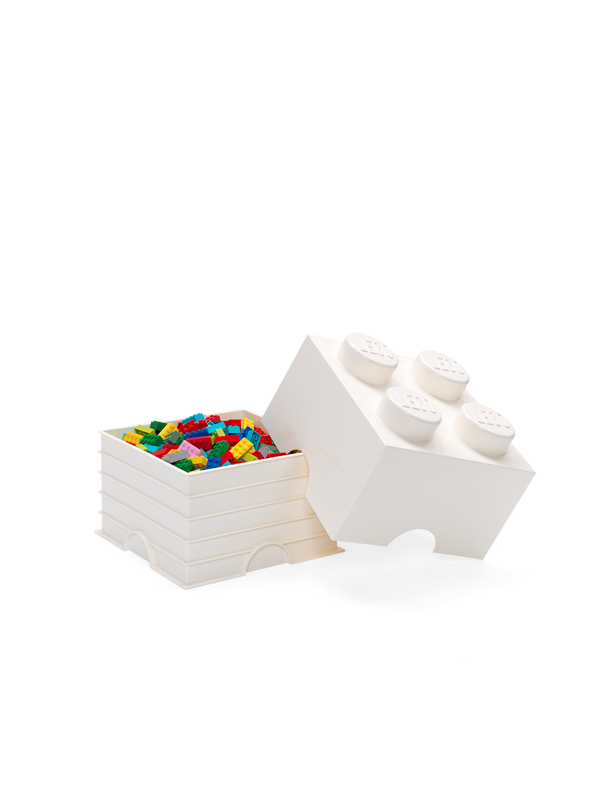 LEGO Aufbewahrungsstein, 4 Noppen, weiß